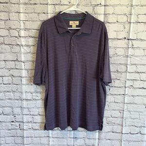 Tommy Bahama Purple Ribbed Short Sleeve Polo Shirt Size XXL